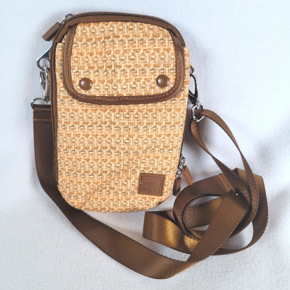 IHKWIP Womens Everyday Essentials Crossbody Raffia Travel Bag Small Tan